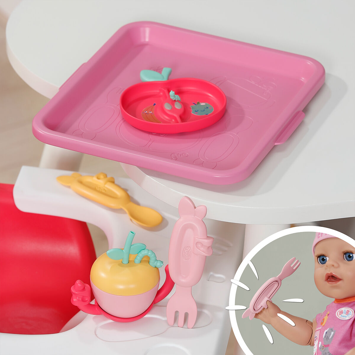 Набір посуду для ляльки BABY BORN серії "Click and Play" – МИЛЕ ГОДУВАННЯ