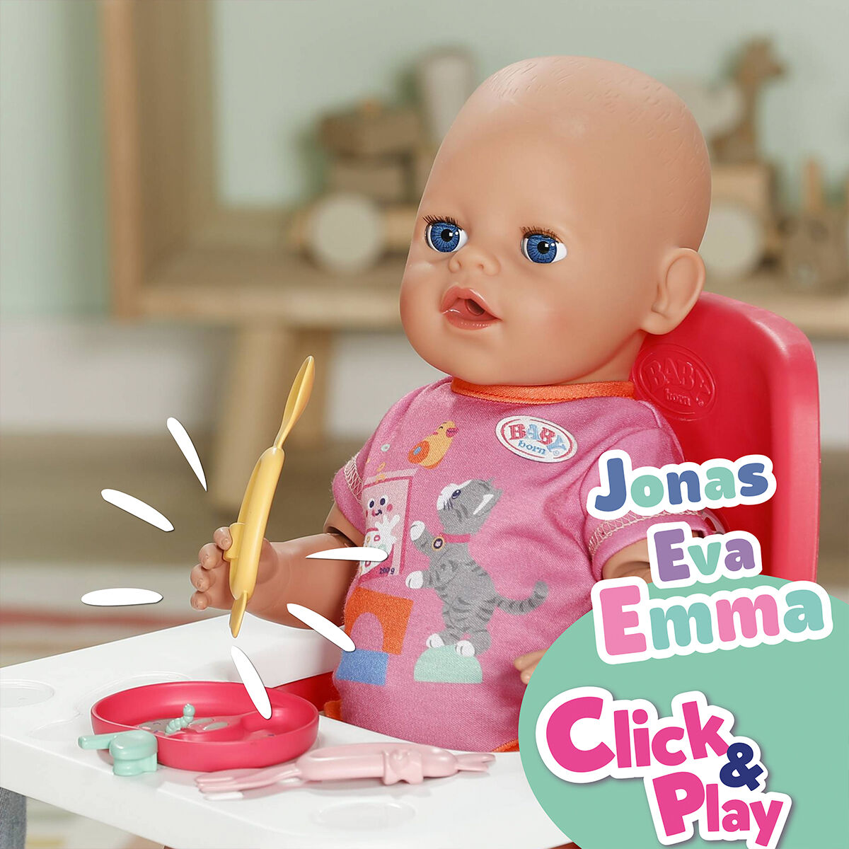 Набір посуду для ляльки BABY BORN серії "Click and Play" – МИЛЕ ГОДУВАННЯ