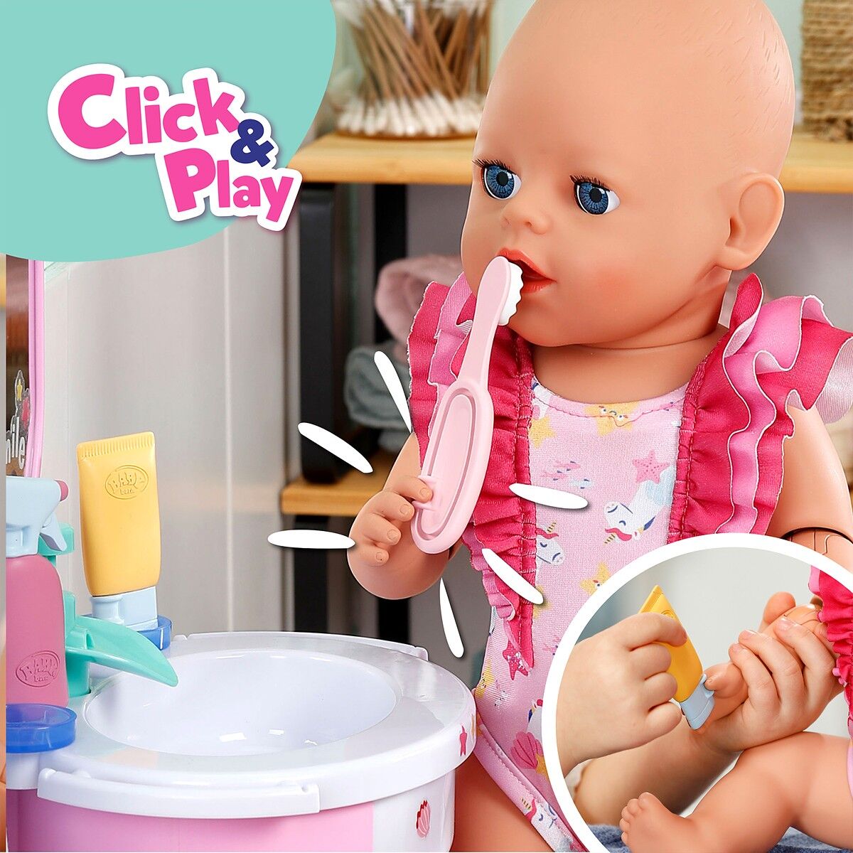 Ігровий набір для купання ляльки BABY BORN серії "Click & Play" – ОКЕАН ТУРБОТИ