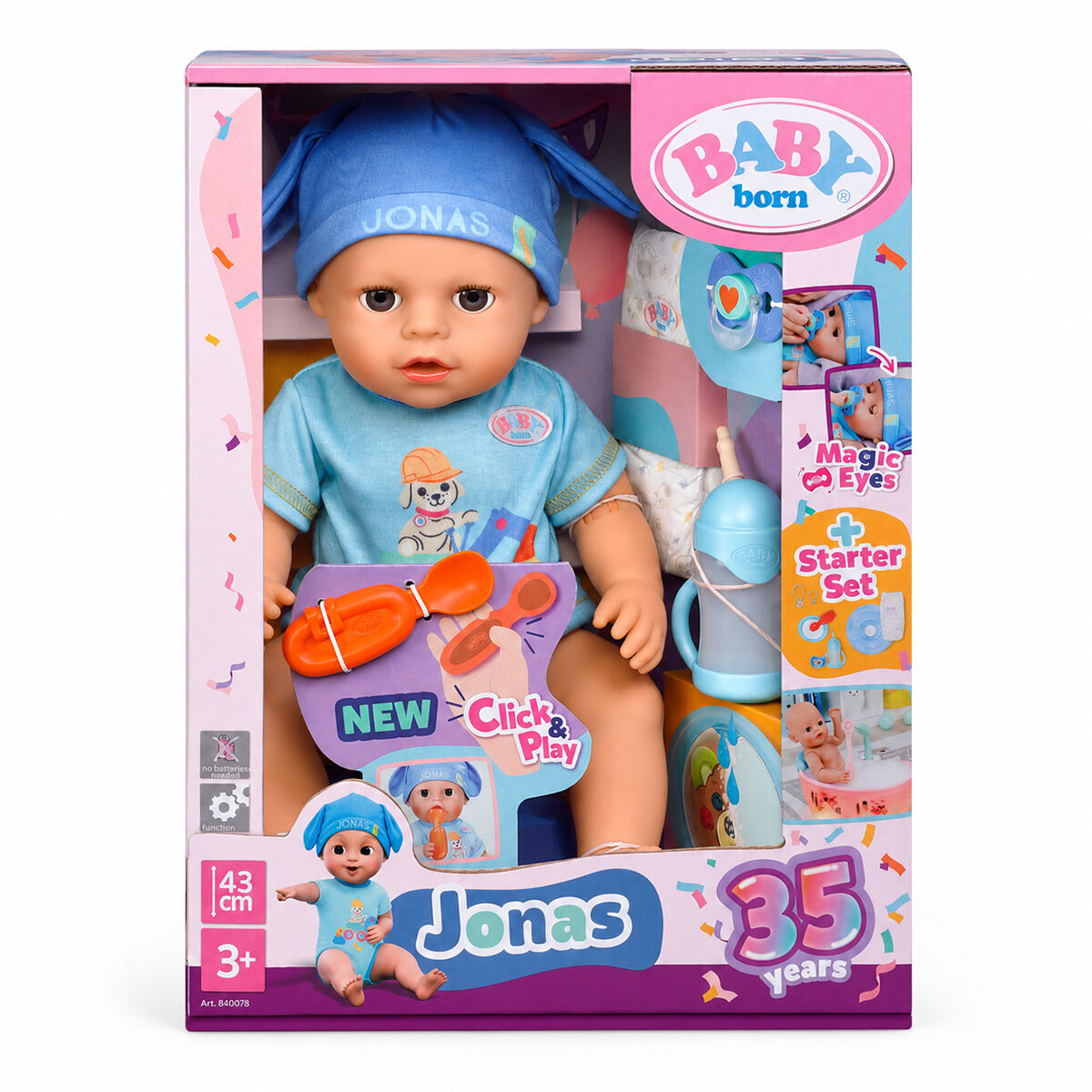 Лялька BABY BORN серії "Click and Play" – ДЖОНАС (43 см, з аксес.)