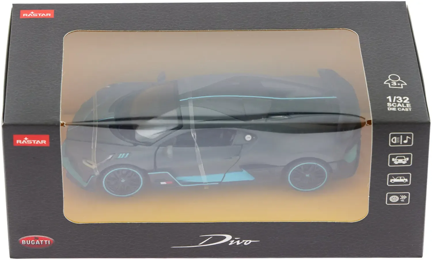 Машинка Rastar Bugatti DIVO 1:32 Сірий