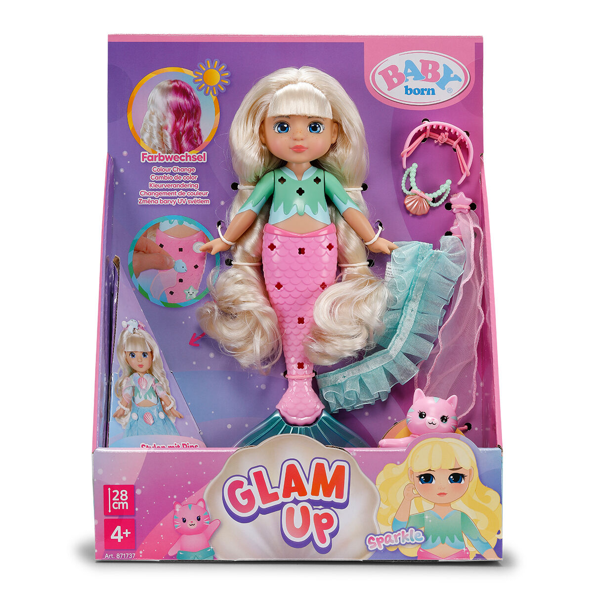 Лялька BABY BORN серії "Glam Up" – РУСАЛОНЬКА СПАРКЛ (28 см, з аксес.)