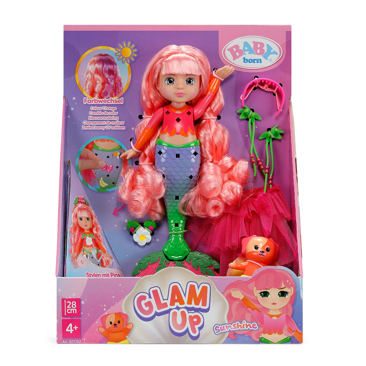 Лялька BABY BORN серії "Glam Up" – РУСАЛОНЬКА САНШАЙН (28 см, з аксес.)