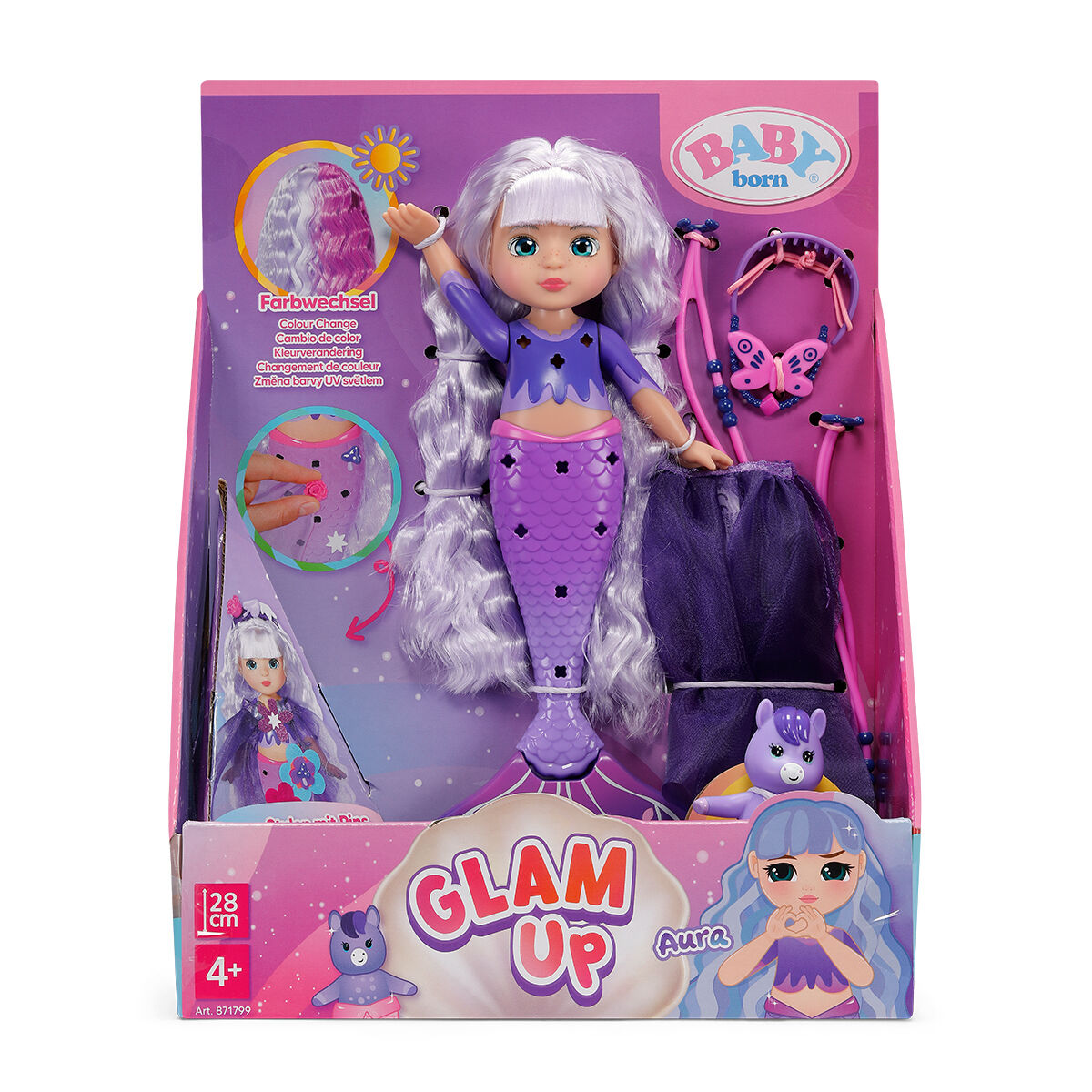 Лялька BABY BORN серії "Glam Up" – РУСАЛОНЬКА АУРА (28 см, з аксес.)