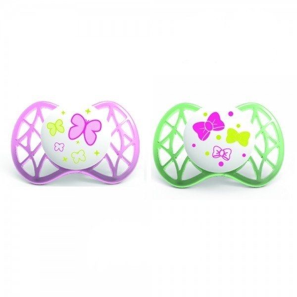 Пустушка симетрична Nuvita Air 0м + 2шт. для дівчинки (NV7061Girl)