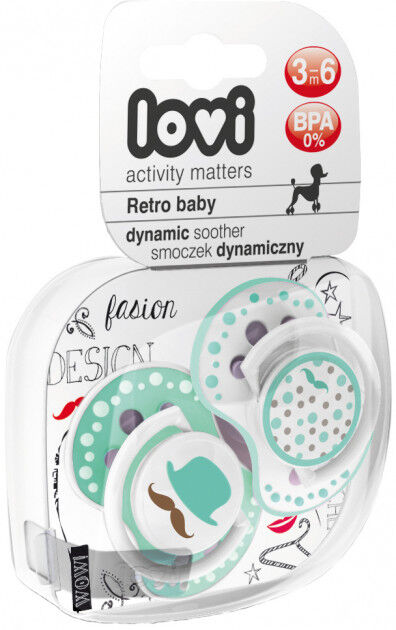 Пустушка Lovi Retro Baby силіконова динамічна 3-6 міс 2 шт (22/804boy)