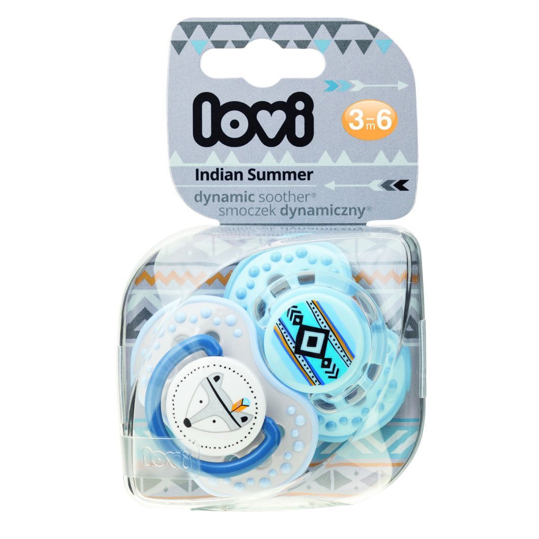 Пустушка силіконова Lovi Indian Summer динамічна 3-6 міс 2 шт (22/856boy)