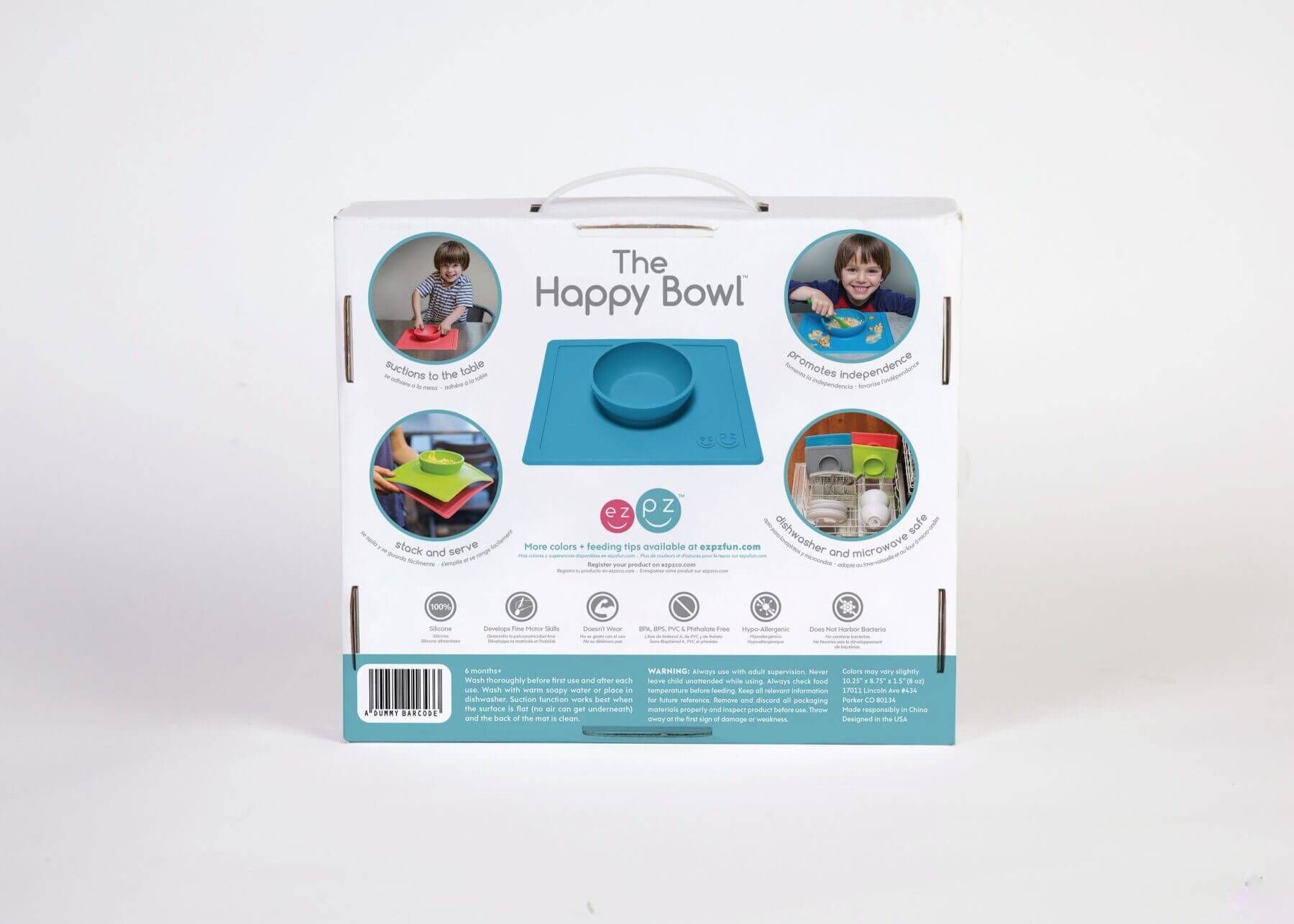 Силіконова тарілка килимок EZPZ Happy bowl блакитний (HAPPY BOWL BLUE)