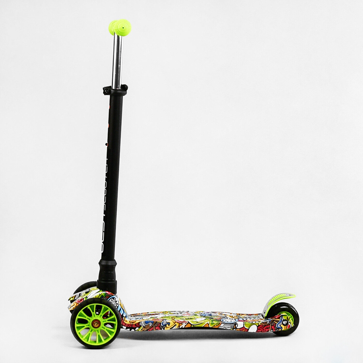 Самокат Best Scooter MAXI S 4 колеса PU СВІТЛО Graffiti 60 кг Різнокольоровий (111816)