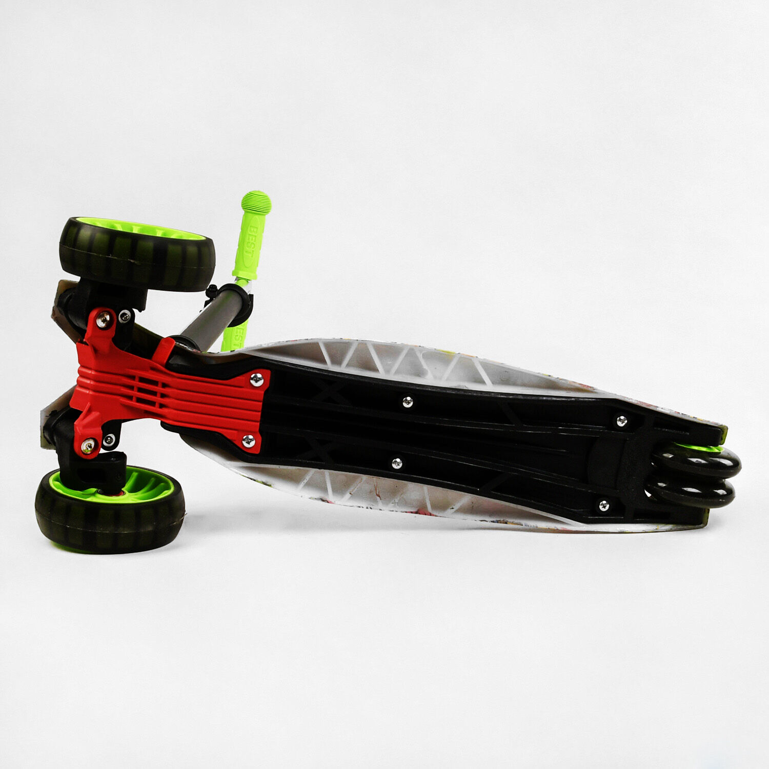 Самокат Best Scooter MAXI S 4 колеса PU СВІТЛО Graffiti 60 кг Різнокольоровий (111816)