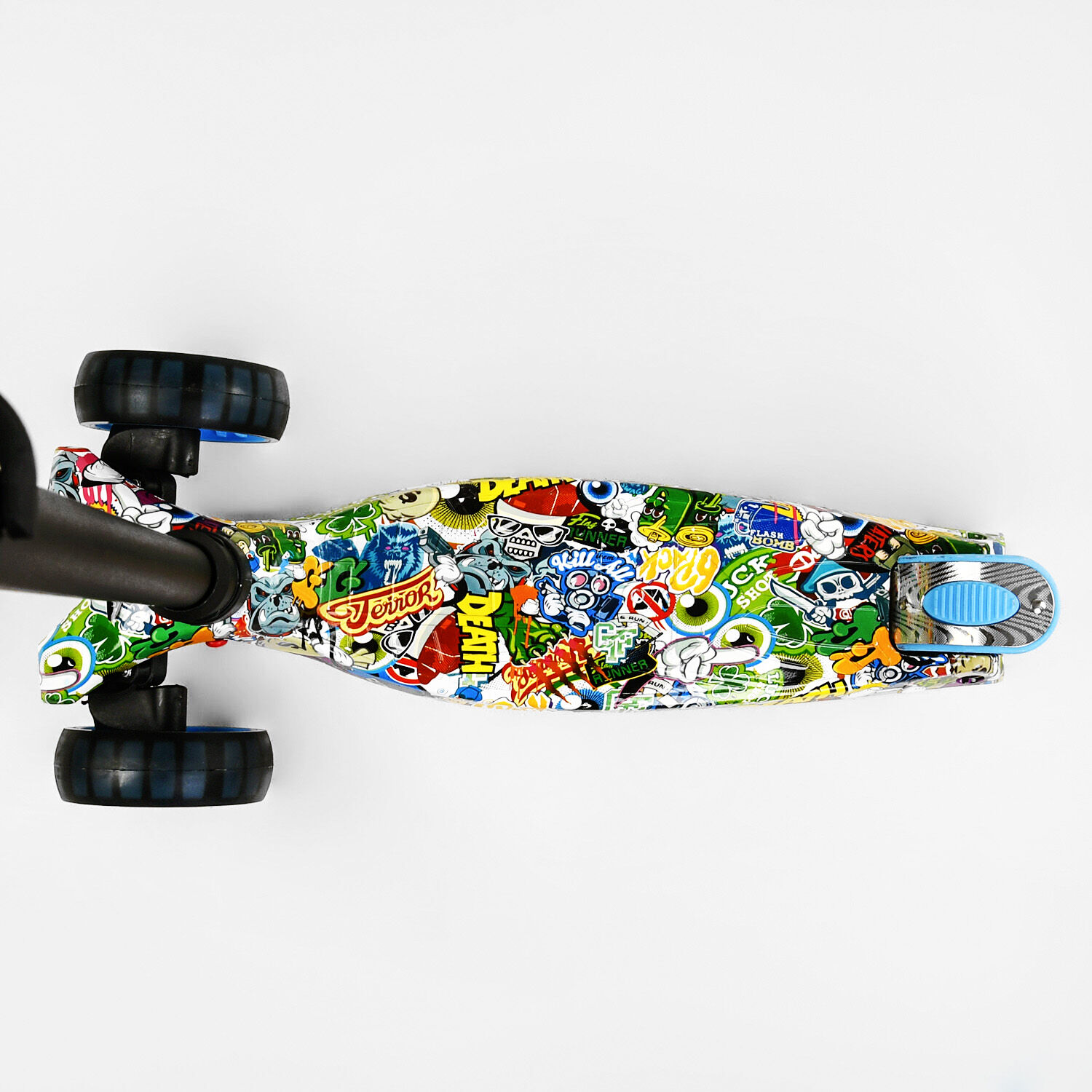 Самокат Best Scooter MAXI S 4 колеса PU СВІТЛО Graffiti 60 кг Різнокольоровий (111816)