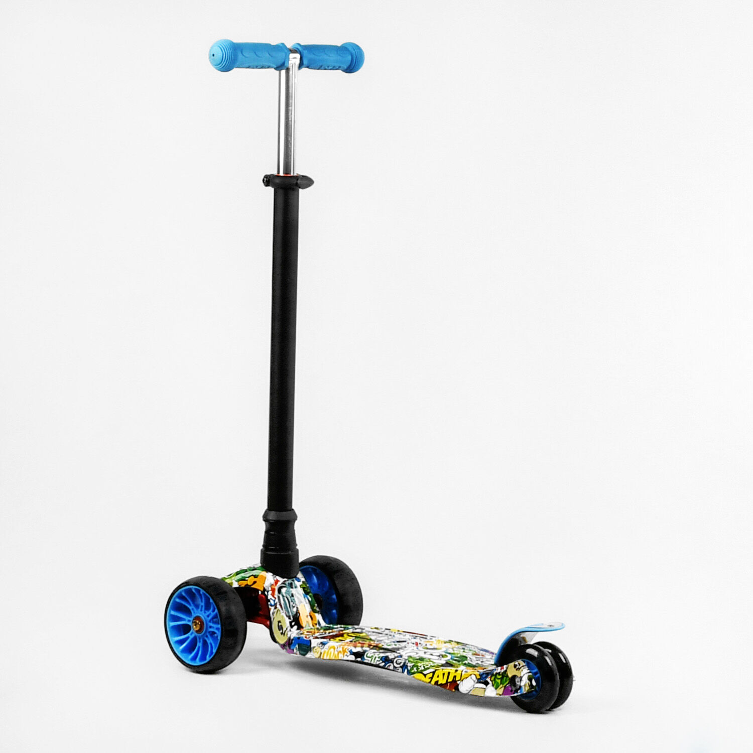 Самокат Best Scooter MAXI S 4 колеса PU СВІТЛО Graffiti 60 кг Різнокольоровий (111816)