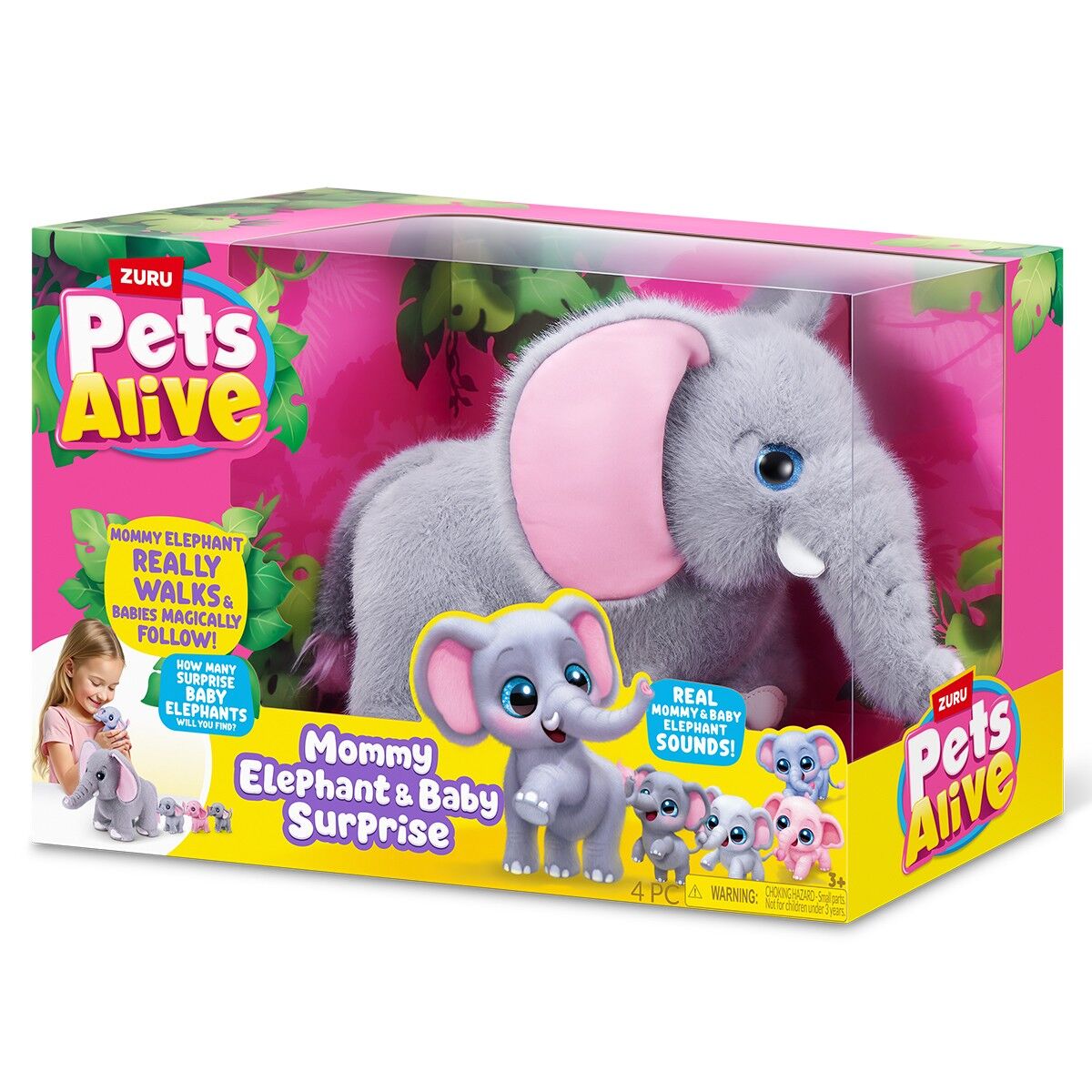 Інтерактивний ігровий набір PETS ALIVE серії "Mama & Baby Surprise" S1 – МАМА СЛОНИХА З СЮРПРИЗОМ