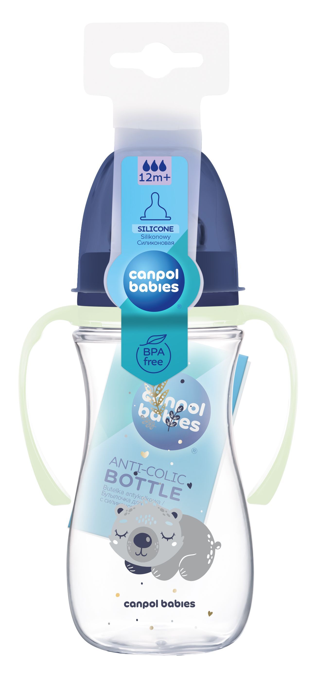 Canpol babies Пляшка антиколікова з широким отвором 300 мл Easystart Sleepy Koala - блакитна