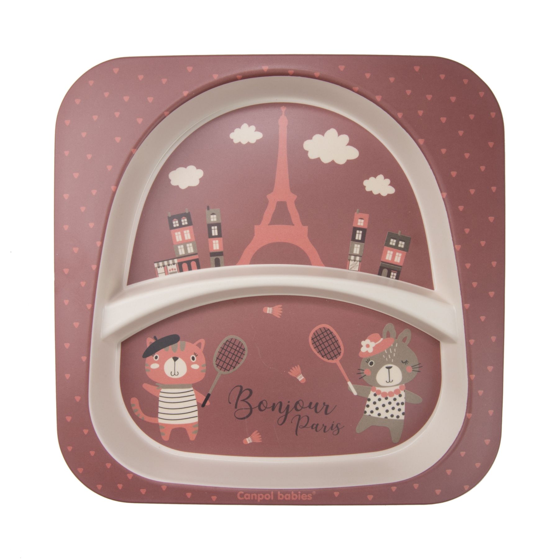 Canpol babies Набір посуду 5 ел. BONJOUR PARIS - червоний