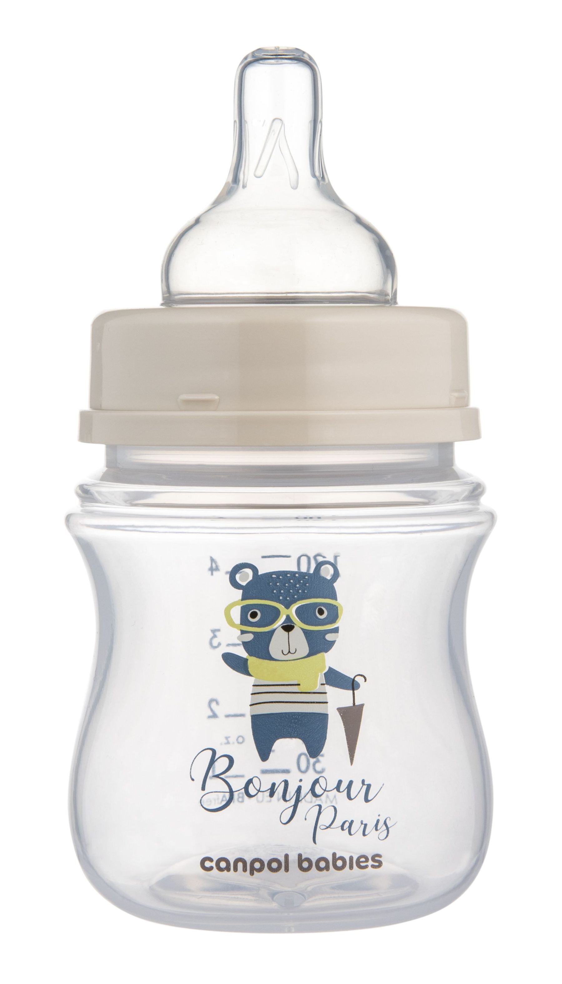 Canpol babies Пляшка антиколікова з широким отвором 120 мл PP Easystart Bonjour Paris синя