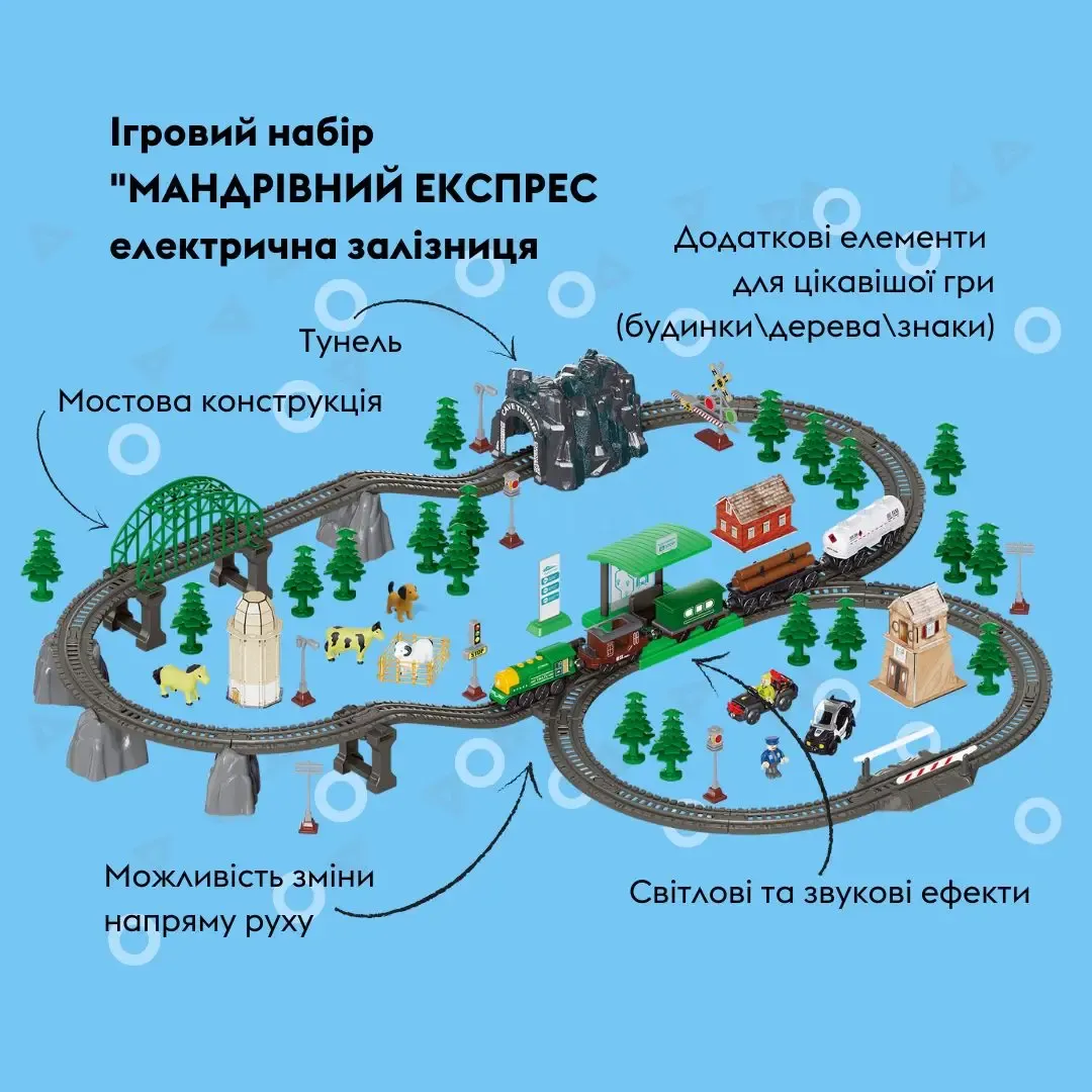 Ігровий набір OTAMANKO Мандрівний Експрес 118 деталей Зелений (532.03.22)