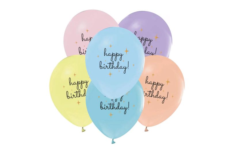 Повітряна кулька 'Happy Birthday' макарун асорті ТМ 'Твоя Забава'
