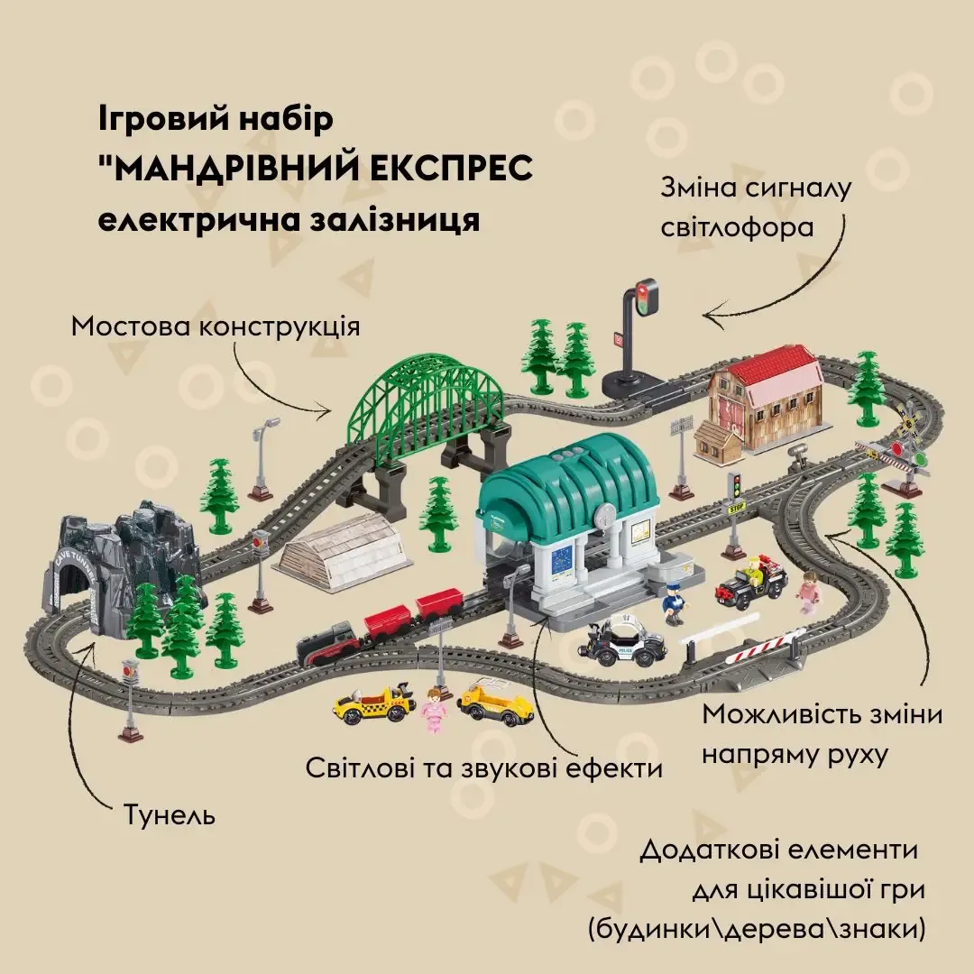 Ігровий набір OTAMANKO Мандрівний Експрес 108 деталей Чорний/червоний (532.03.23)