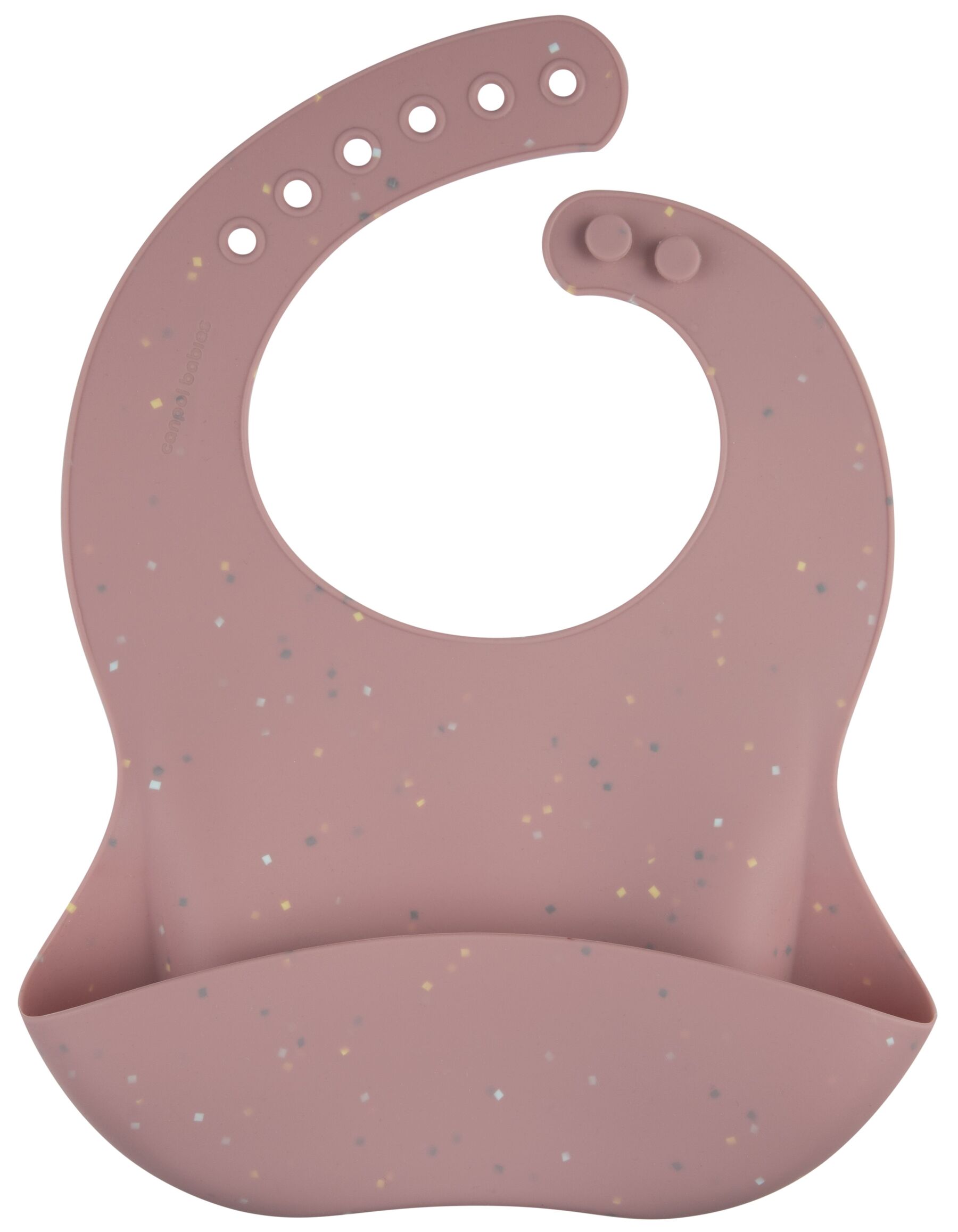 Canpol babies Слинявчик силіконовий з кишенькою DOTS - рожевий