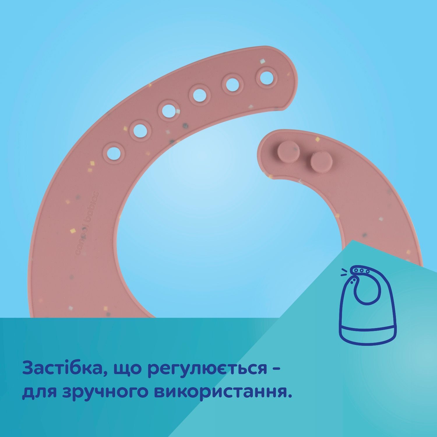 Canpol babies Слинявчик силіконовий з кишенькою DOTS - сірий