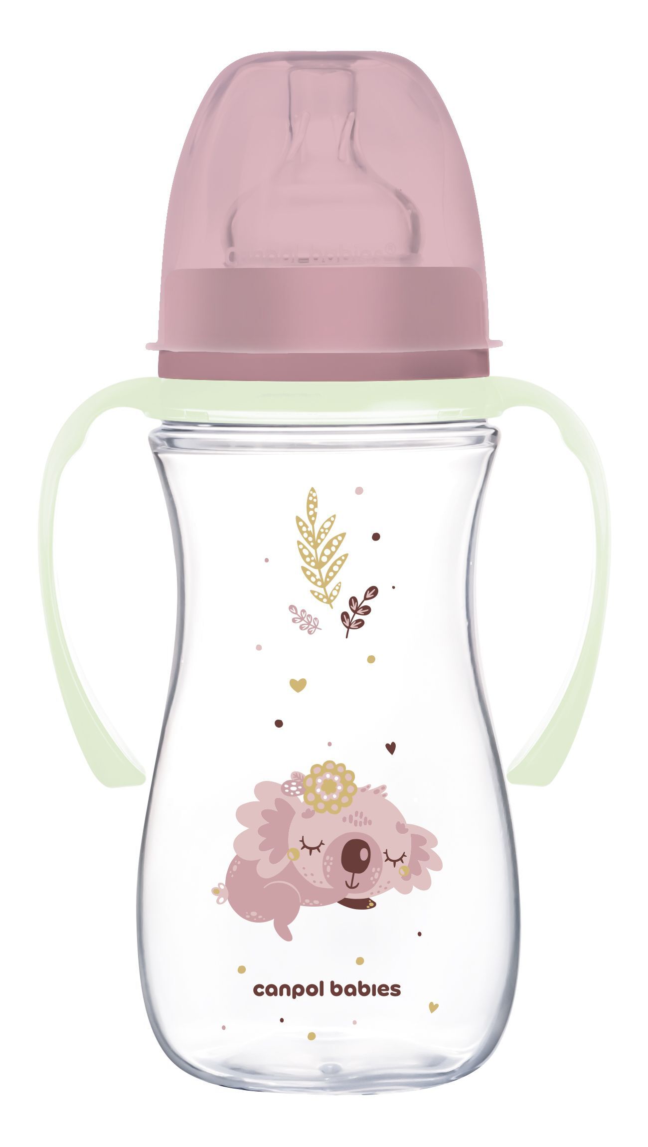 Canpol babies Пляшка антиколікова з широким отвором 300 мл Easystart Sleepy Koala - рожева