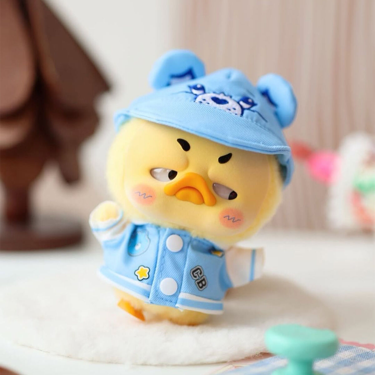 Колекційна м'яка іграшка з кільцем POP TOP 1983toys серії "Upset Duck x Care Bears" - БУДЬ ВЕСЕЛКОЮ (у дисп., в ас.)