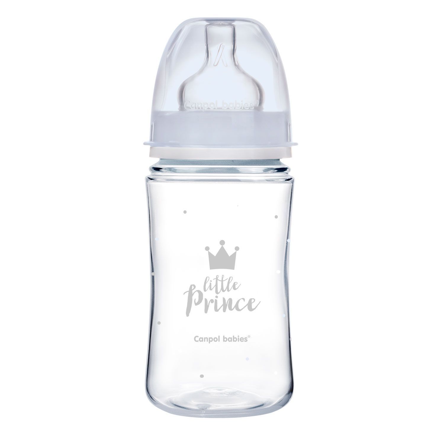 Canpol babies Пляшка антиколікова з широким отвором 240 мл PP Easystart Royal baby синя