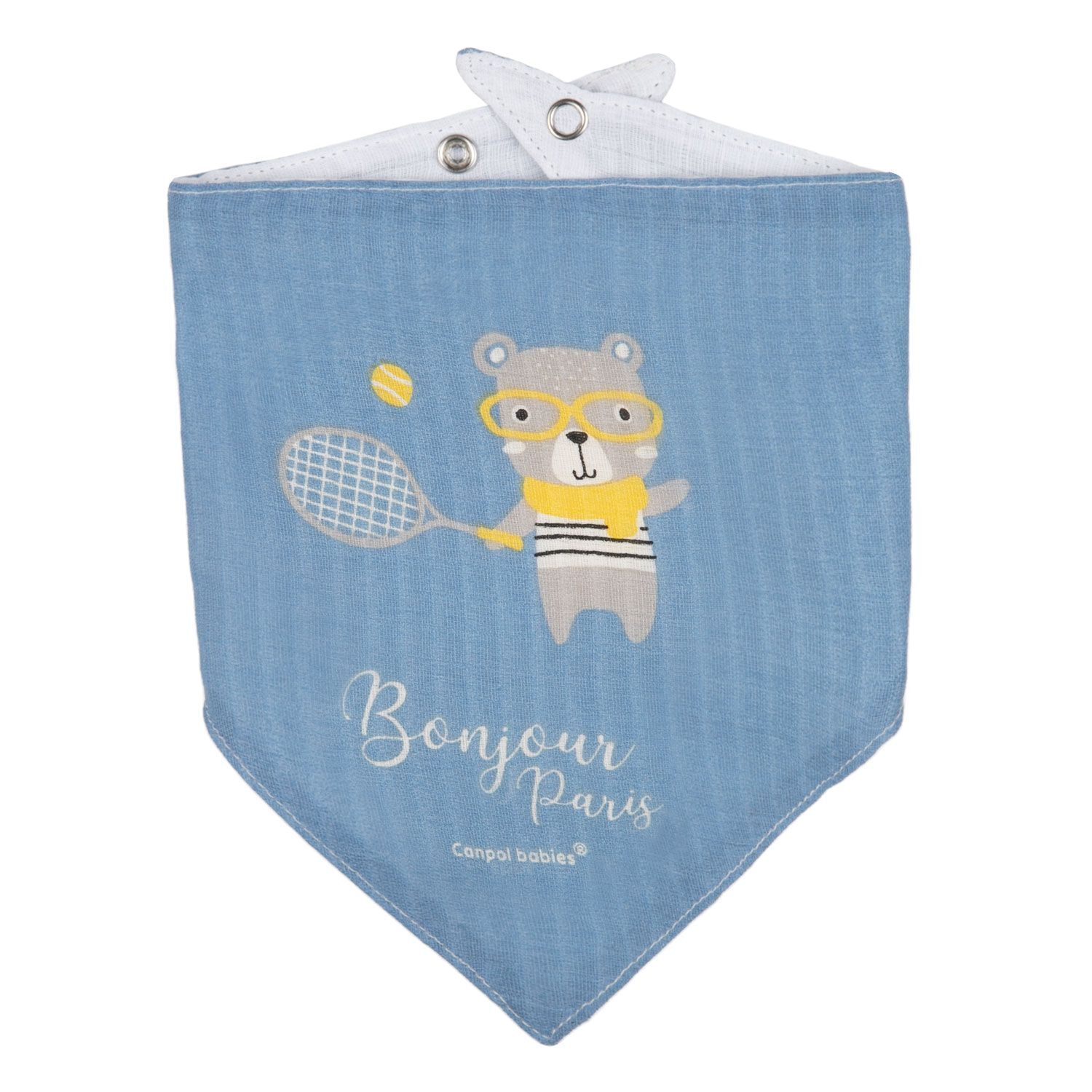 Canpol babies Слинявчик мусліновий 2 шт.BONJOUR PARIS блакитний