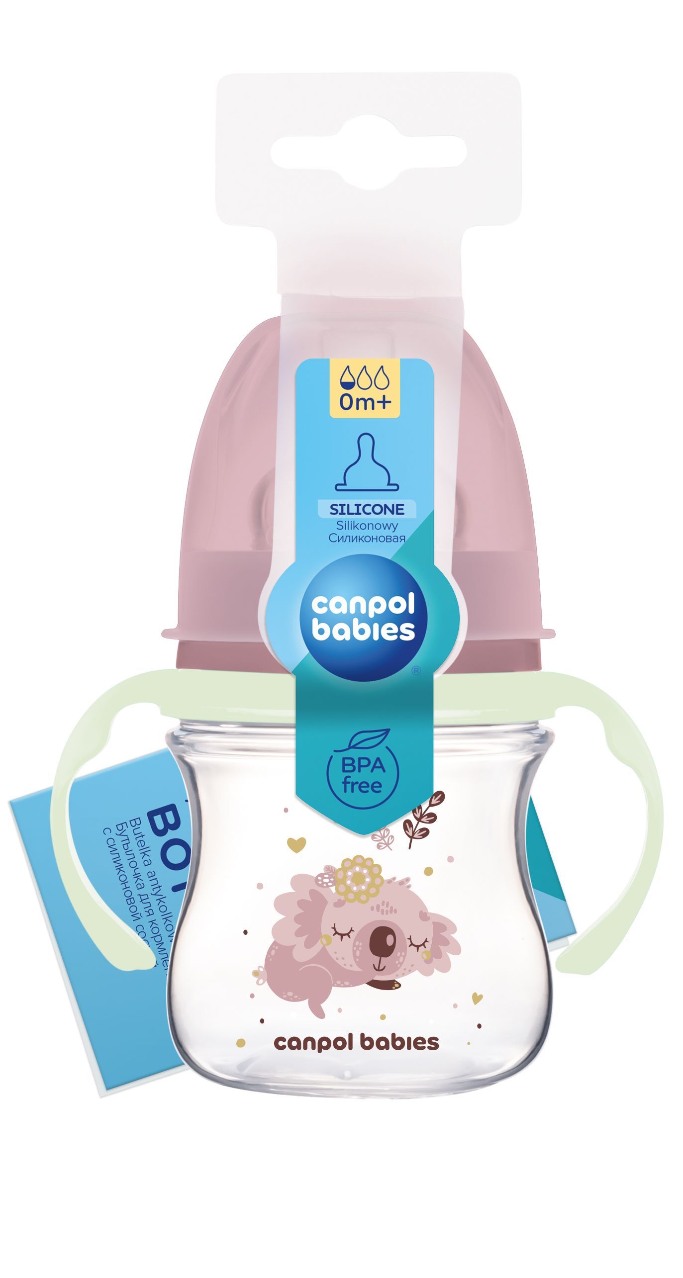 Canpol babies Пляшка антиколікова з широким отвором 120 мл Easystart Sleepy Koala - рожева