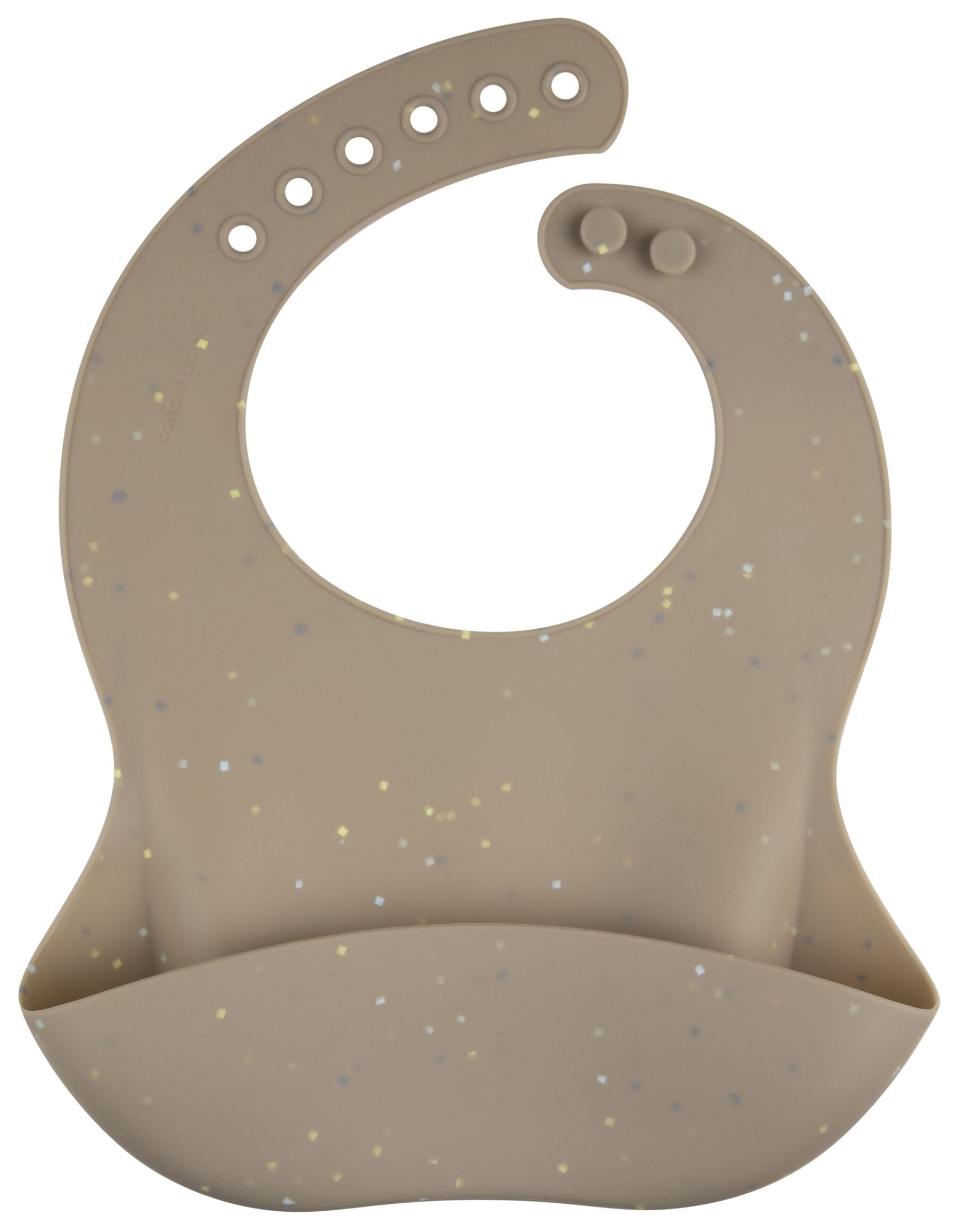 Canpol babies Слинявчик силіконовий з кишенькою DOTS - бежевий