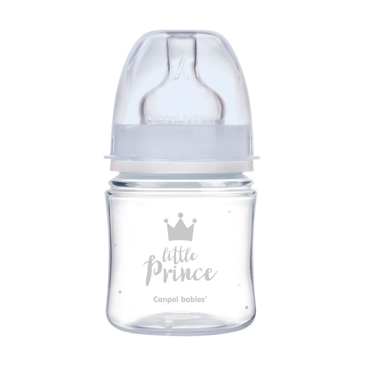 Canpol babies Пляшка антиколікова з широким отвором 120 мл PP Easystart Royal baby синя