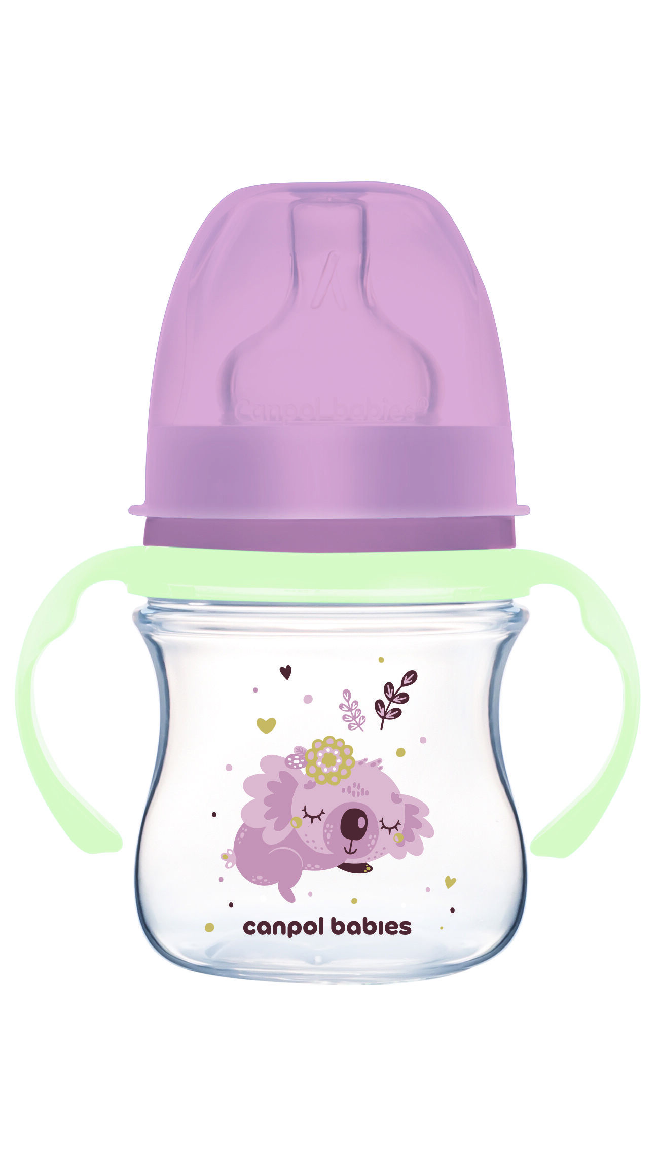 Canpol babies Пляшка антиколікова з широким отвором 120 мл Easystart Sleepy Koala - рожева