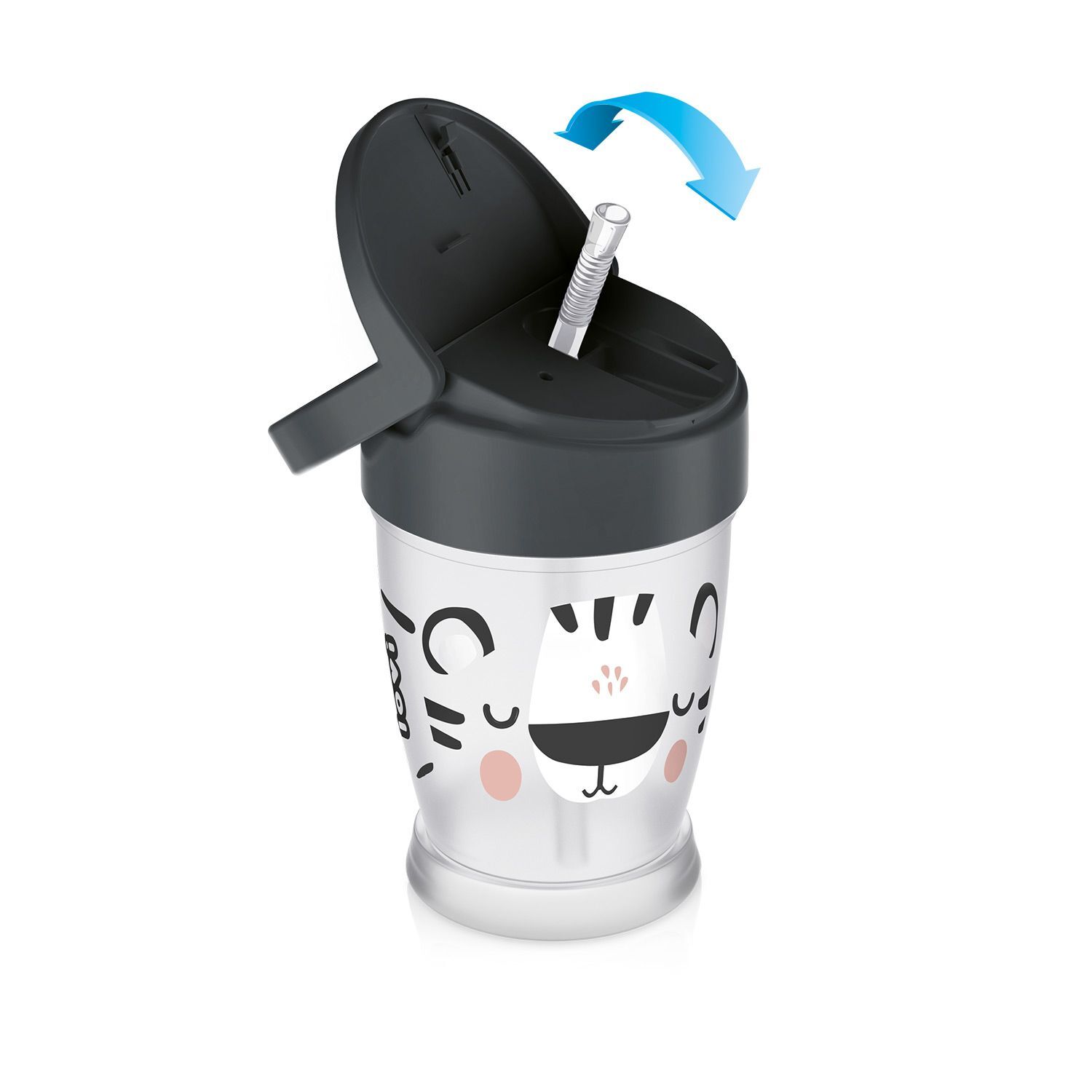 LOVI Моя кружка з трубочкою JUNIOR 250 мл Salt&Pepper