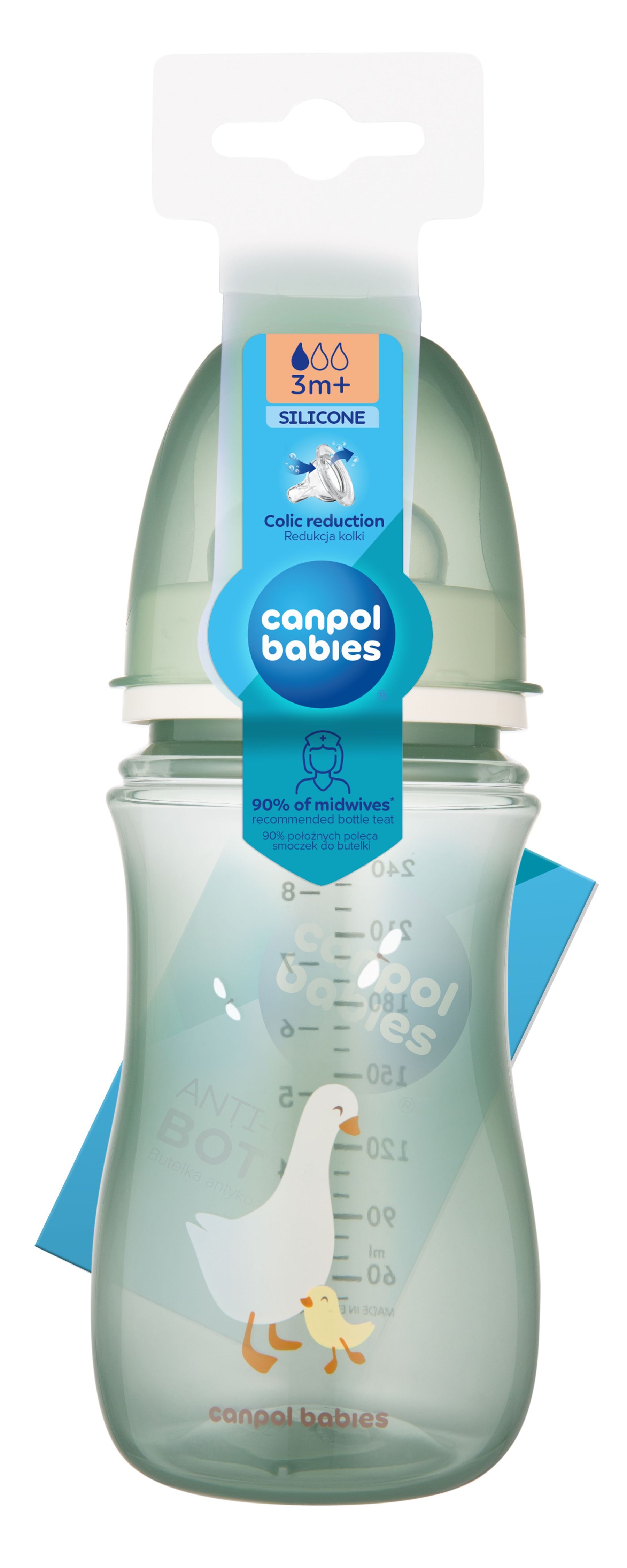 Canpol babies Пляшка антиколікова з широким отвором 240 мл Easystart - Гуси