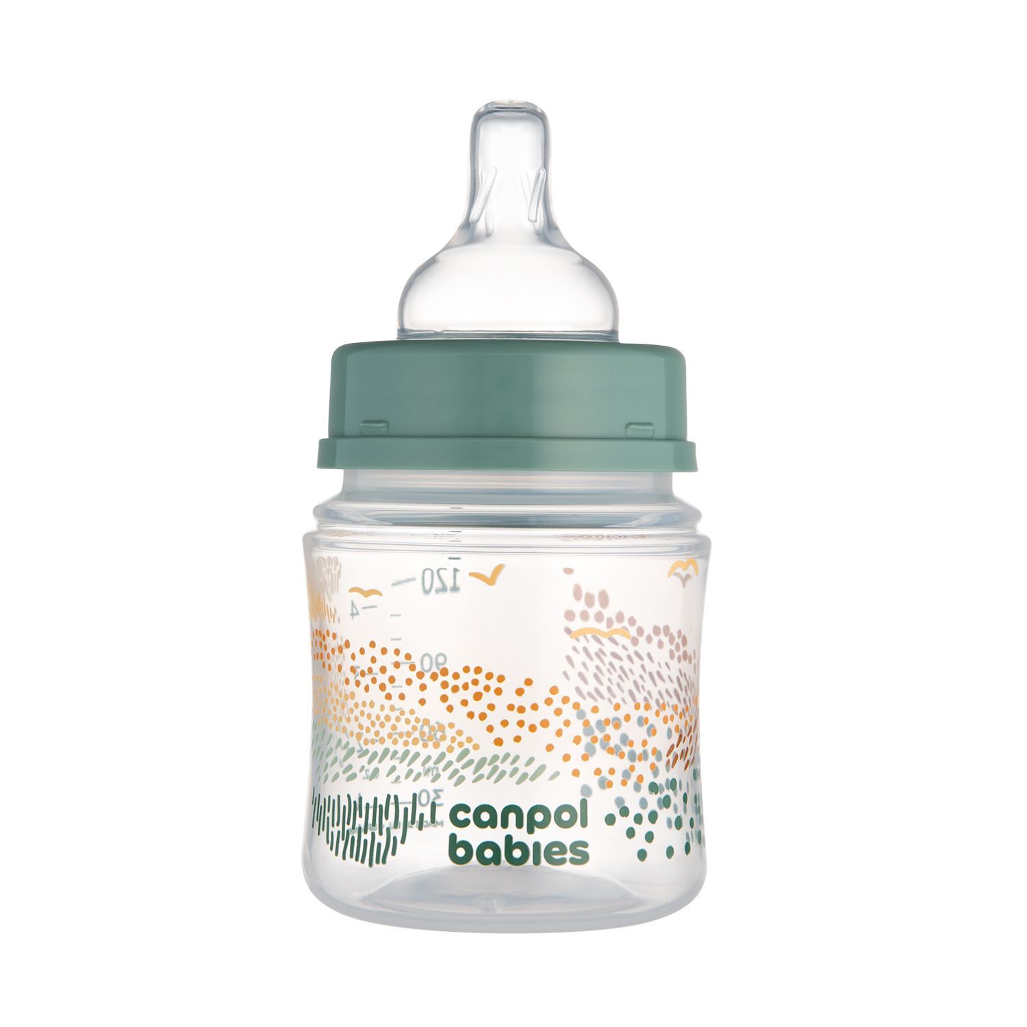 Canpol babies Пляшка антиколікова з широким отвором 120 мл Easystart MOUNTAINS - зелена