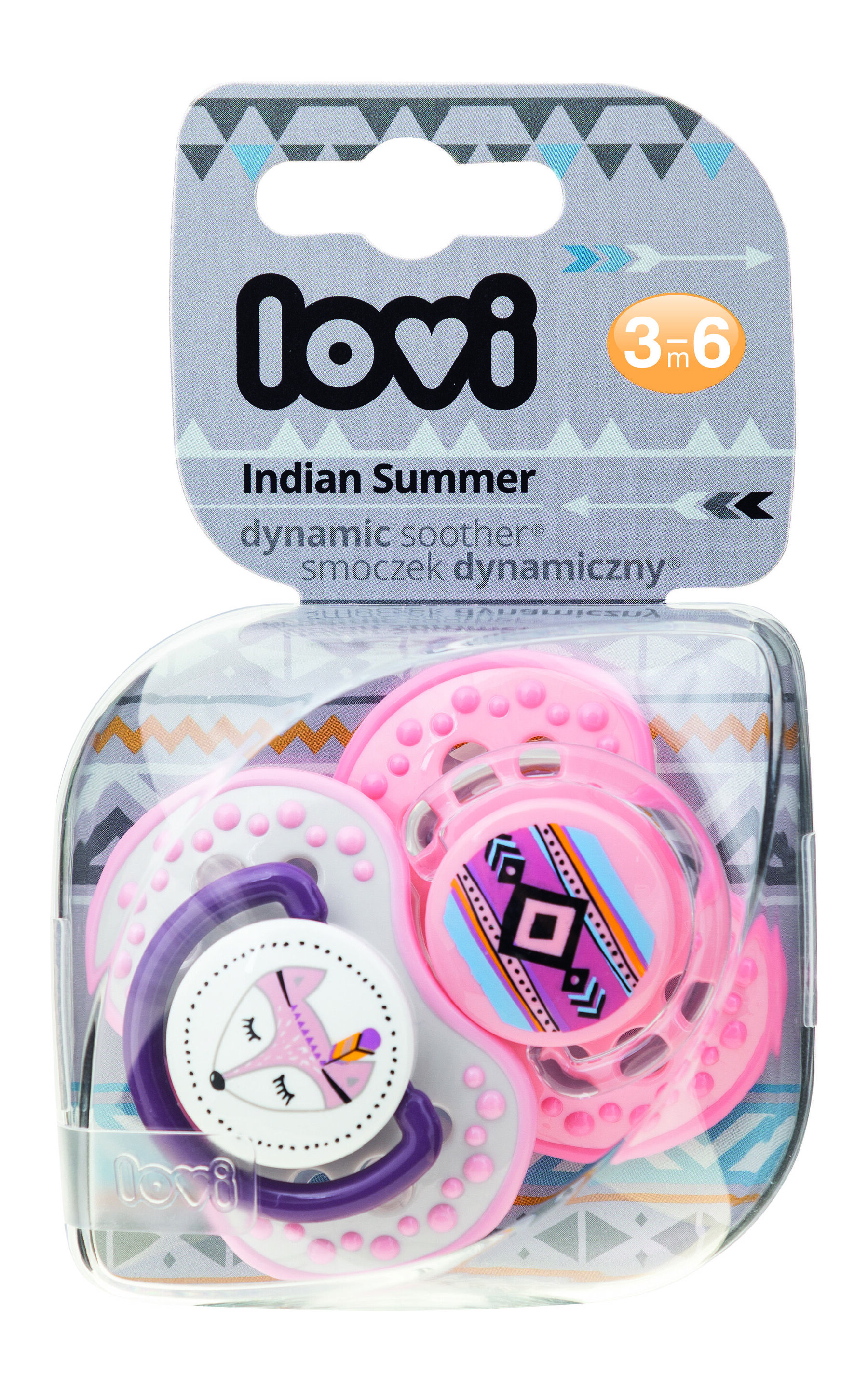 Пустушка силіконова динамічна LOVI 3-6 м-ців 2 шт. Indian summer