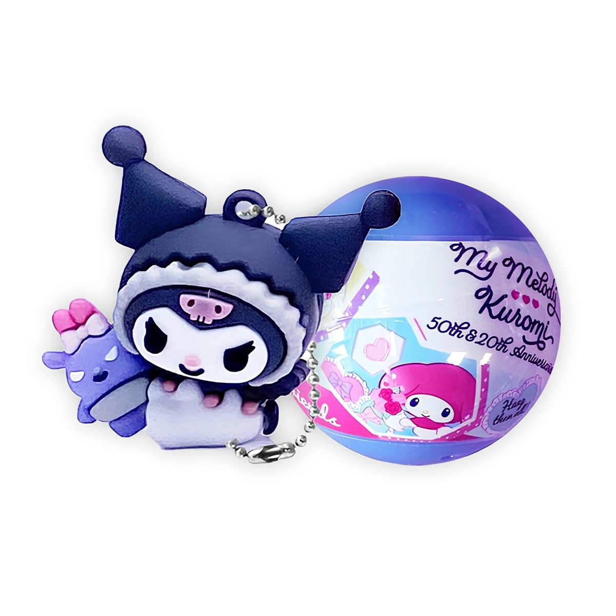 Фігурка-сюрприз на ланцюжку в кулі COOL THINGS  "Hello Kitty" - МОЯ МЕЛОДІ ТА КУРОМІ (в ас.)