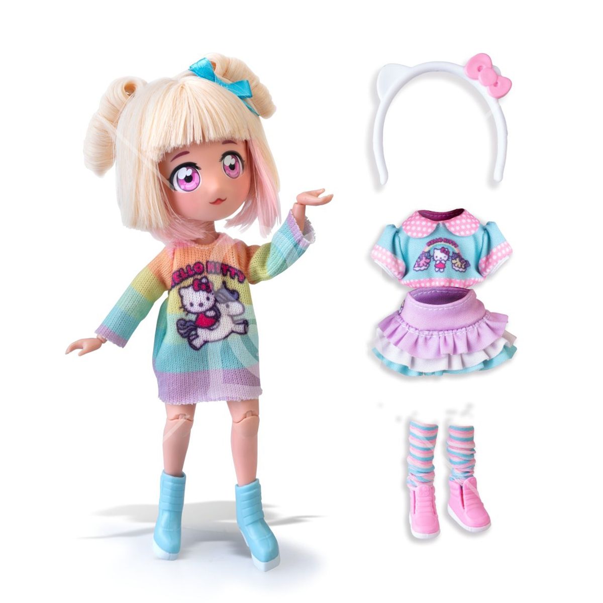 Ігровий набір 4SF MANGA DOLLS серії "Hello Kitty" – СТИЛЬНА ЦУКЕРОЧКА-ЄДИНОРІГ (з аксес.)