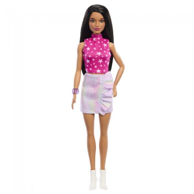 Лялька Barbie Fashionistas в рожевому топі з зірковим принтом (HRH13)