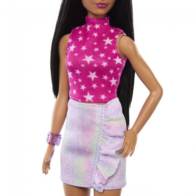 Лялька Barbie Fashionistas в рожевому топі з зірковим принтом (HRH13)