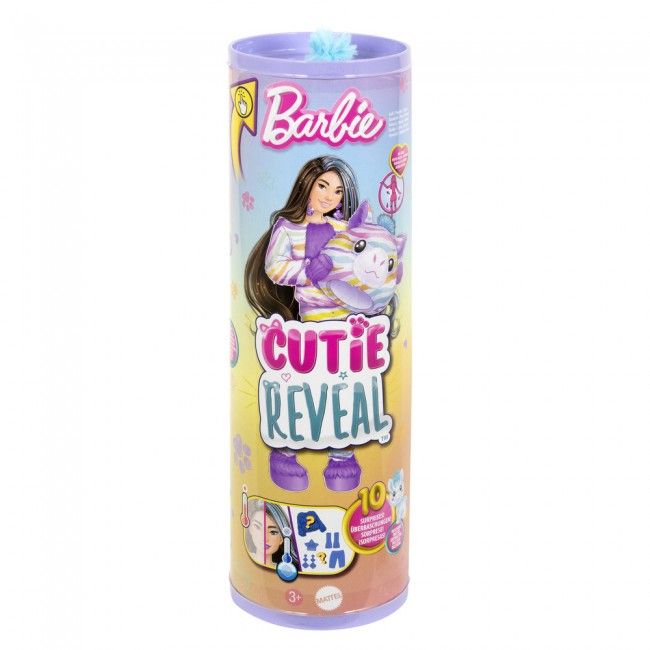 Лялька Barbie Cutie Reveal Кольорові пухнастики зебра (HRK39)