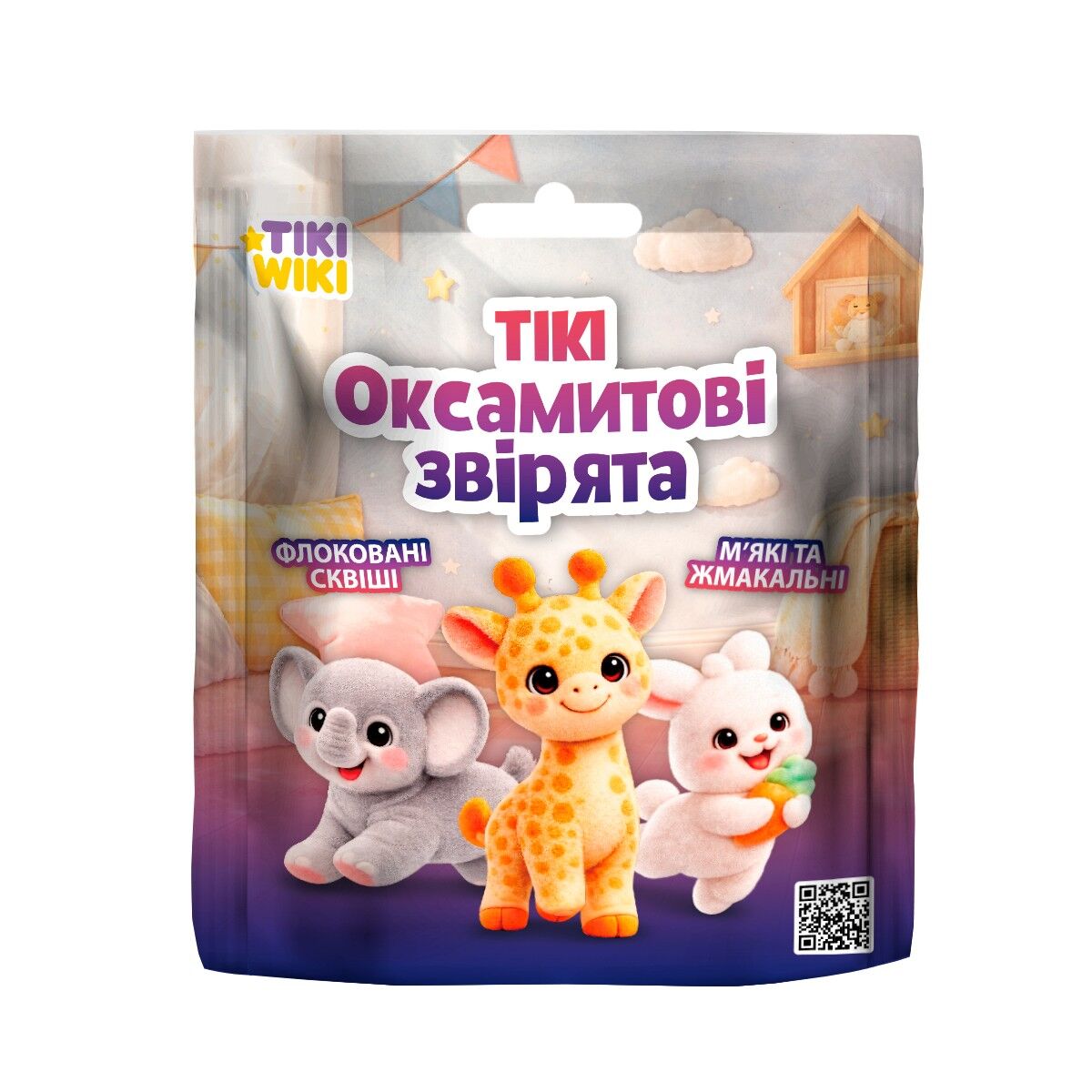 Іграшка-сквіш TIKI WIKI – ТІКІ ОКСАМИТОВІ ЗВІРЯТА (у диспл.)