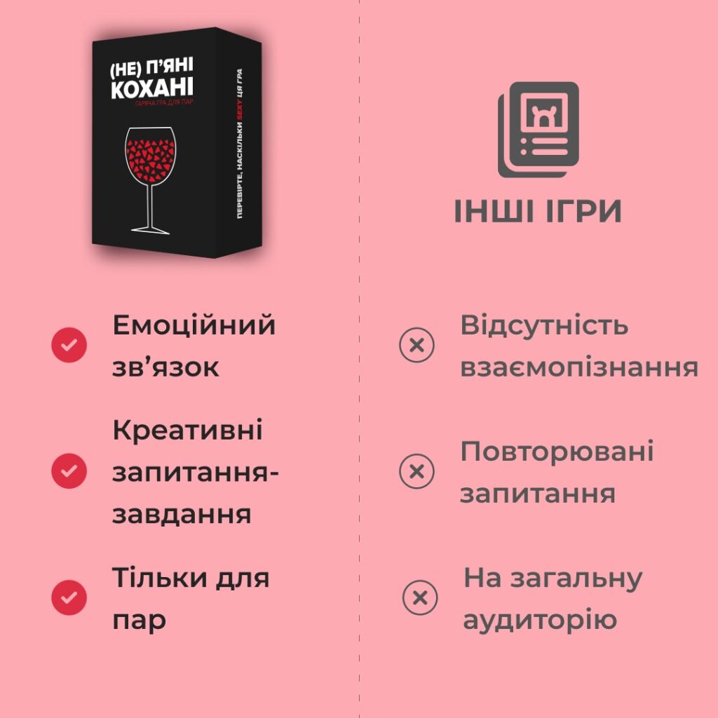 Настільна гаряча гра для пар «(Не) п'яні кохані»