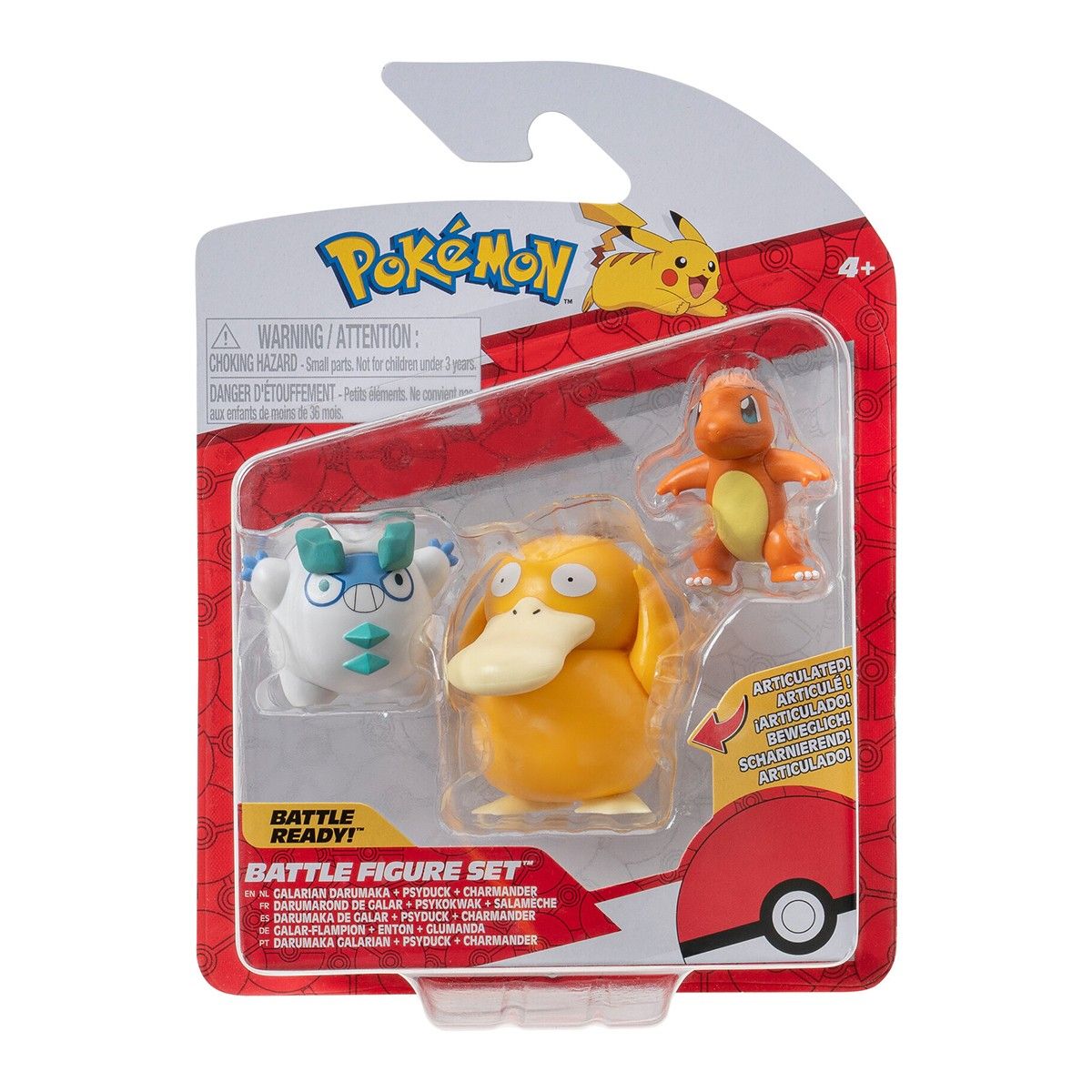 Набір ігрових фігурок POKEMON W19 - ЧАРМАНДЕР, ГАЛАРСЬКИЙ ДАРУМАКА, ПСАЙДАК