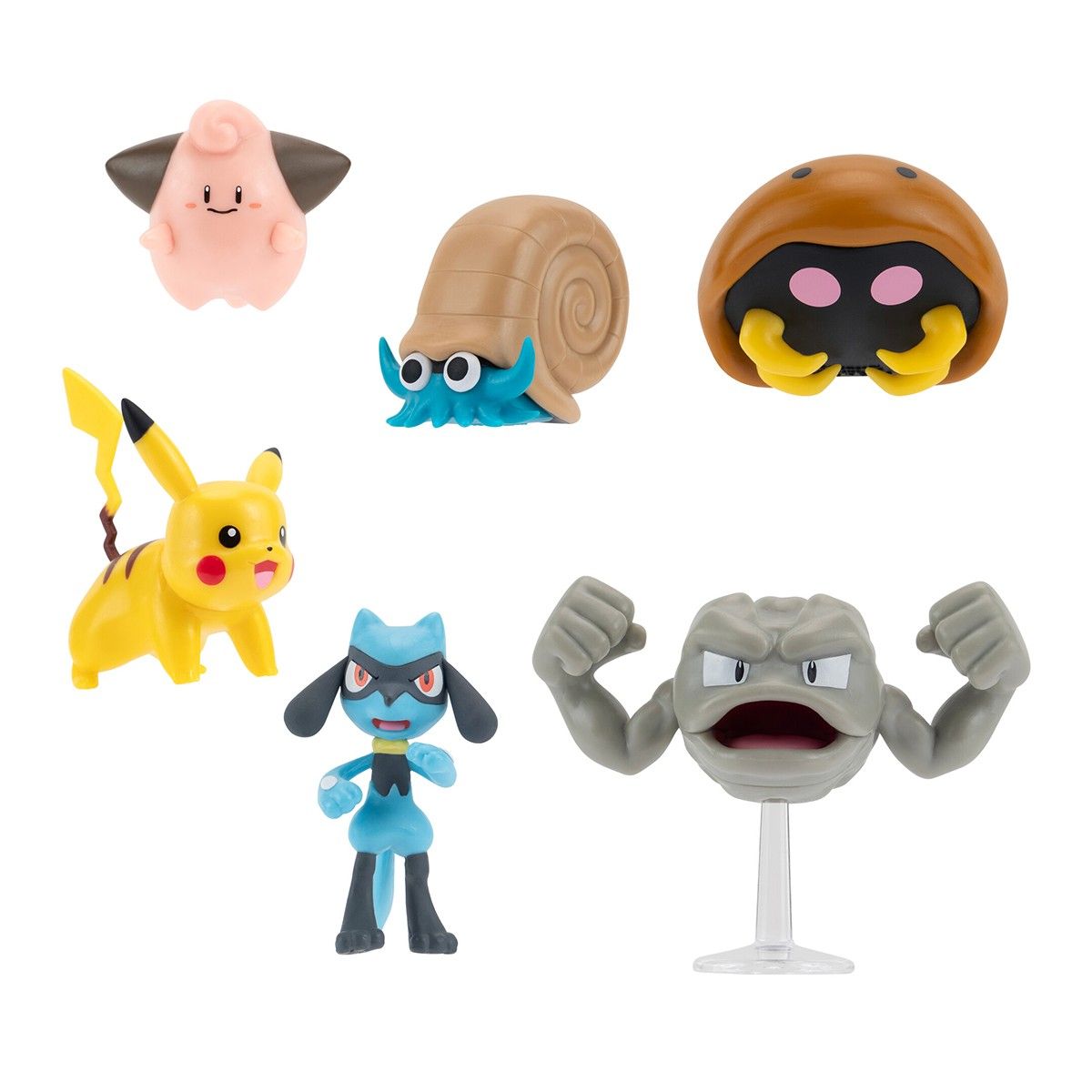 Набір ігрових фігурок POKEMON W7 - ПІКАЧУ, КЛЕФФА, РІОЛУ, ГЕОДУД, ОМАНАЙТ, КАБУТО