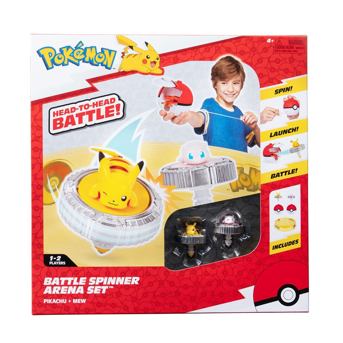 Ігровий набір POKEMON - ПОДВІЙНИЙ БАТЛ ПІКАЧУ ТА М'Ю (2 спінера, 2 покебола, арена)