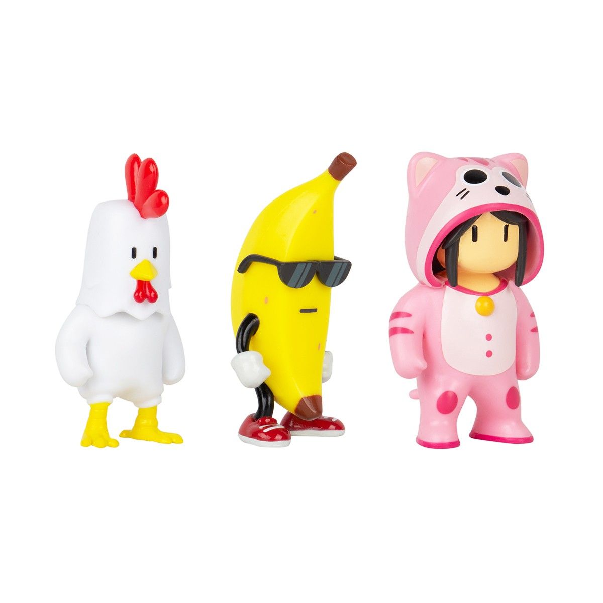 Набір колекц. фігурок STUMBLE GUYS - КУРЧА, БАНАН, МЯУМЕР (3 фігурки, 6 cm)
