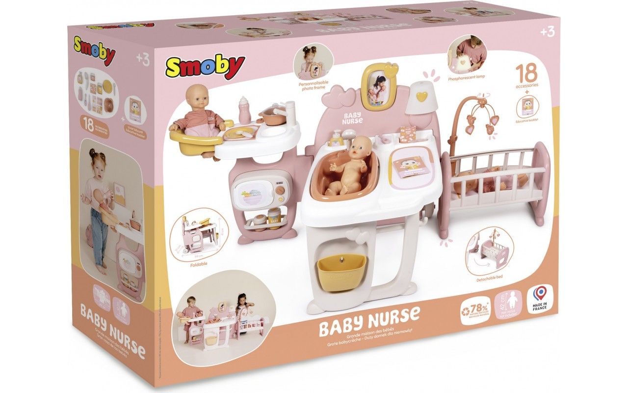 Колиска Smoby Бебi Ньорс  Терракотова пудра" з балдахіном (7600220391)