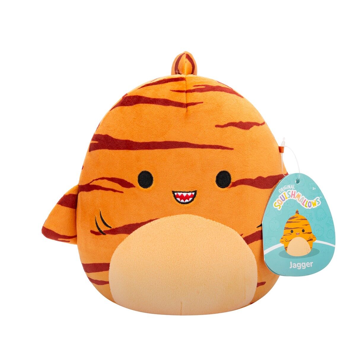 М'яка іграшка SQUISHMALLOWS – ТИГРОВА АКУЛА ДЖАГГЕР (19 cm)